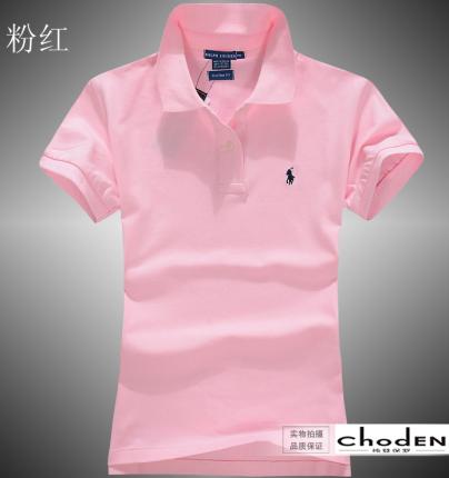 【定制】粉紅色女士時尚polo衫款式設(shè)計加工